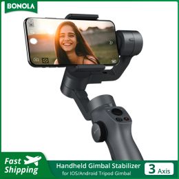 Monopods Bonola 3 Axis Handheld Gimbal Stabiliser Wireless Bluetooth Smartphone Gimbal for IOS/Android Tripod Gimbal Stabiliser for Phone