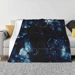 Blankets Night Sky Top Quality Comfortable Bed Sofa Soft Blanket Dark Stars Watercolor Hand Drawn Pattern Clouds