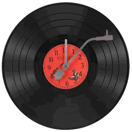 Wall Clocks Record Clock Creative Living Room Silent Rural Hanging Round Shape Plastic Bedroom Decor Office Gifts Records Music