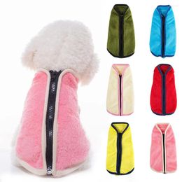 Dog Apparel Pet Cat Clothes Zipper Double Sided Plush Vest Jacket Sweater