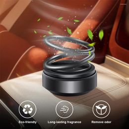 Solar Powered Car Air Freshener Portable Double Ring Perfume Rotating Suspension Decoration Accessories