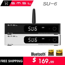 Converter SMSL SU6 Decoder ES9038Q2M OPA1612*4 32Bit/768kHz DSD512 Bluetooth 5.0 SU6 Desktop Mini Audio DAC with Remote Control