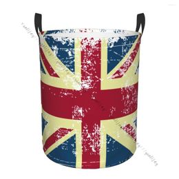 Laundry Bags Basket Storage Bag Waterproof Foldable UK British Flag Vintage Dirty Clothes Sundries Hamper