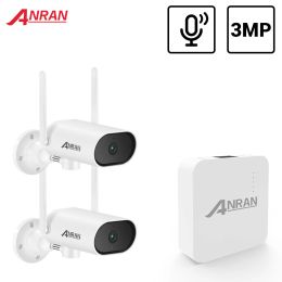 System ANRAN 3MP Wireless CCTV System Mini Weatherproof Security Camera NVR Kits Night Vision Rotation Camera APP Control NVR kit