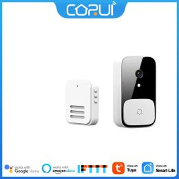 Doorbell CoRui Smart Doorbell Camera Wifi Wireless Call Intercom Video For Apartments Door Bell Ring For Phone Home Security Cameras