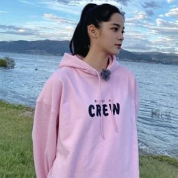 Luxury designers new mens womens short sleeved sportswear set Shirt High Edition CREW Staff Exclusive Ouyang Nana Same and Hooded Top