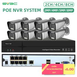 System Poe Security Camera System SV3C 4K Surveillance NVR System With 4/8 Pcs 5MP IP Camera Outdoor Home CCTV Video Recorder Kit