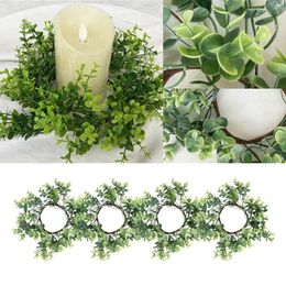 Decorative Flowers 4pcs Mock Wreath Candle Wedding Table Party Ornament Flower Window Suction Cups