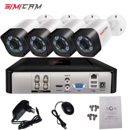 Lens Security Camera System H.264 Full 1080p/720pHome Outdoor Indoor CCTV SIMICAM DVR 4Channel and 2MP Day Night Vision Motion Alert