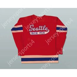 Gdsir Custom RED 10 SEATTLE IRON MEN HOCKEY JERSEY NEW Top Ed S-M-L-XL-XXL-3XL-4XL-5XL-6XL