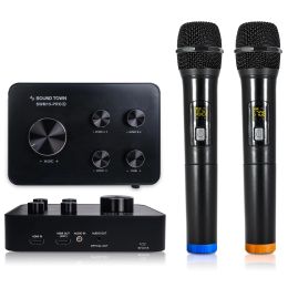 Microphones Sound Town Wireless Microphone Karaoke Mixer System Supports HDMICompatible Optical Smart TV Bluetooth (SWM15PROS)
