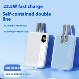 PD22.5W Digital Display Fast Charging Power Bank Ultra Slim Poverbanks Mini Power Bank 10000mah built in cables