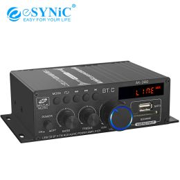 Amplifier eSYNiC AK380 Mini Audio Power Amplifier 2.0 CH Bluetoothcompatible 5.0 Receiver Bass Treble Control Music Player Sound Amp