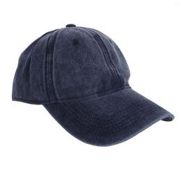 Ball Caps Vintage Cotton Baseball Adjustable Washed Cap Hat Blue Flat For Men