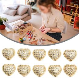Decorative Figurines 10pcs Glittering Brass Bead With Simulated Gemstone Decorations Polygon Spacer For Handmade Jewels Bracelet Ornaments