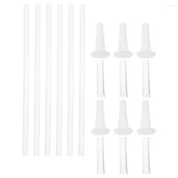 Disposable Cups Straws 6 Sets Camping Pot Belly Cup Straw Fitness Sports Water Bottles Household Silicone Convenient