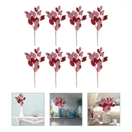 Decorative Flowers 8 Pcs Artificial Plants Simulated Eucalyptus Leaves Picks Adornments Faux Stem Fake Ornaments