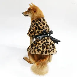 Dog Apparel Fleece Coat Jacket Clothes Leopard Velvet Dogs Clothing Pet Outfits Warm Cute Winter Yorkies Print Pink Girl Ropa Para Perro