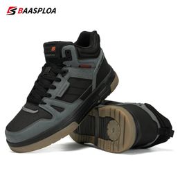 Baasploa Men Winter Sneakers Casual Skateboard Shoes for Men Waterproof Plush Warm Cotton Shoes Non-Slip Outdoor Male Sneakers 240321
