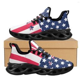 Casual Shoes INSTANTARTS American Flag Ladies Personality Fashion Design Outdoor Sports Breathable Comfortable Heightening Air Cushion