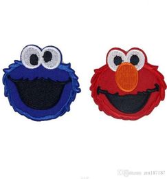 Wholeslales 10 PiecesCartoon Sesame Street Elmo 7 x 65 cm Embroidered Applique Iron On Patch Kids PatchRed Blue Cloth Strip 1875458