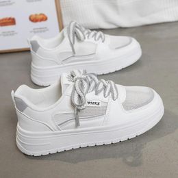 Casual Shoes Simple Summer Women's White Flat Contrast Breathable Lady Commuter Board 2024 Spring Autumn Girl Student Footwear