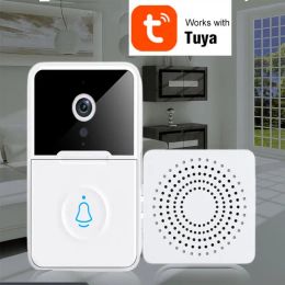 Doorbells Tuya HD High Resolution Visual Smart Doorbell Camera Wireless Video Doorbell RealTime Monitoring Home Security IR Night Vision