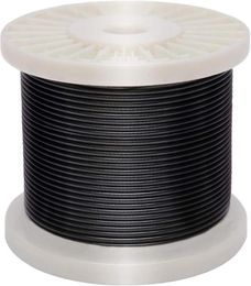 Yarn Derrun Vinyl Coated Wire RopeBlack Covered 304 Stainless Steel Cable 200 Feet 116 Inch Overmolded To 3321748285