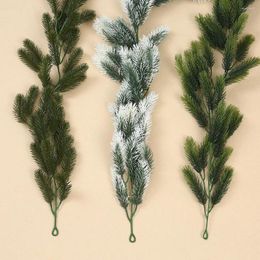 Decorative Flowers 155cm Christmas Pine Needles Rattan Garland Artificial Green Plants Wreath For Home Xmas Tree Hanging Party Year