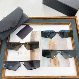 New luxury designer P's personalized cat's eye women's narrow frame concave shape frameless ultra light sunglasses Sunglasses men's fashion SPR58