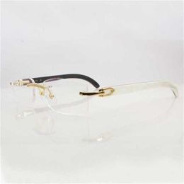 2024 fashion Men's Luxury Designer Women's Sunglasses Clear Eye Frames Men Women Accessories Rimless Natural Buffalo Horn Gold Transparent Eyeglasses Frame