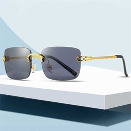 High quality fashionable sunglasses 10% OFF Luxury Designer New Men's and Women's Sunglasses 20% Off frameless twist metal leg Fashion Personalised Optical Frame
