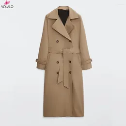 Women's Trench Coats VOLALO WOMAN 2024 Autumn Clothing Retro Casual Loose Double-breasted Fashion Overknee Coat