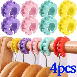 Hangers 4Pcs Hanger Fixation Buckle Windproof Clothes Holder Anti-drop Rack Clamps Household Laundry Silicone