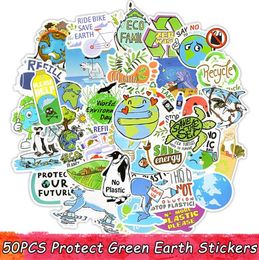 50 PCS Protect Green Earth Stickers Aesthetic Anime Sticker for Laptop Phone Fridge Luggage Car Decals Gifts for Kids Education4993385