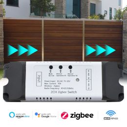 Control ZIGBEE Tuya / Ewelink Garage Door Opener Controller Smart Switch Relay Module Gate Open Work for Alexa Gateway Hub Required