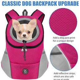 Dog Carrier Backpack For Small Medium Large Puppy Front Pet Backpacks Travel Hiking Bag Adjustable Breathable Mesh Dogs