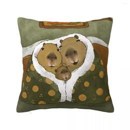 Pillow Capybara Family Throw Pillows Decor Home Plaid Sofa