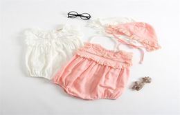 Baby Girl Clothes Summer Newborn Baby Romper Clothes Cotton Lace Girl Jumpsuit With Hat Sleeveless Infant Baby Sunsuit Outfit 20117534599