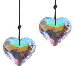 Big Crystal Heart Pendants Garden Decorations Window Prisms Chandelier Sun Catcher Hanging Ornament7986750