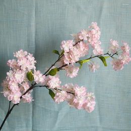 Decorative Flowers 1pc Simulated Cherry Blossom Flower Plant Decoration Wall Living Room Office Wedding Household