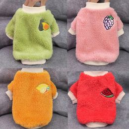 Dog Apparel Cozy Fleece Puppy Pet Clothing For Dogs Cute Fruit Pattern Small Hoodies Winter Warm Sweater Coat Cat