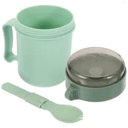 Dinnerware Cereal Cup Breakfast Glass Coffee Mug With Lid Microwave Micro-wave Oven Pp Travel