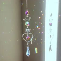 Decorative Figurines Crystal Wind Chime Moon Sun Catcher Diamond Prisms Pendant Dream Rainbow Chaser Hanging Drop Home Garden Decor