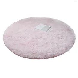 Carpets Round Solid Color Table Mat Quick-Drying Comfortable Floor Mats For Bed Room Living Dining