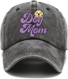 Ball Caps Dog Mom Distressed Washed Black Baseball Cap Vintage Adjustable Cotton Birthday For Grandma Hat Lover