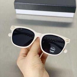 High quality fashionable luxury designer sunglasses New Little Fragrance for Women's Premium Round Frame Woven Chain Leg Sunglasses 0780