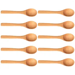 Spoons 10pcs Smooth Wooden Teaspoon Lightweight Multi-Purpose Condiments For Jam Herbs & Dessert