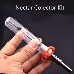 Hot 4 In 1 Glass Oil Burner Bong 14mm Collectors Dab Hookahs Straw Oil Rigs Micro NC Set Smoking Water Pipes with Male Titanium Tip