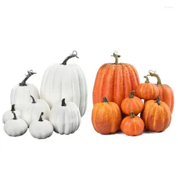 Decorative Flowers Halloween Fall Harvest Festival Home Table Decor Set Of 7 Foam Pumpkins Drop